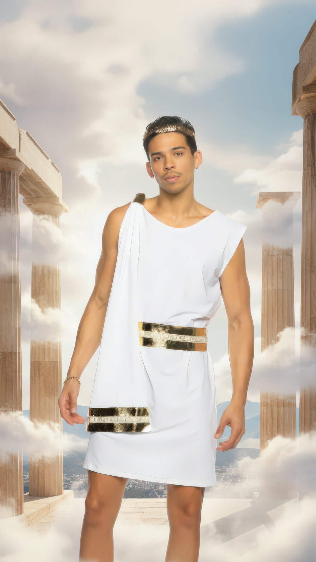 Men's Greek god costume, tunic and belt